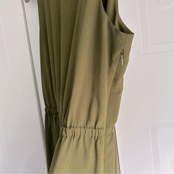 J.Crew sleeveless back button dress size 6 olive green - Picture 5 of 9